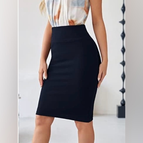 EMERY ROSE Wideband Waist Solid Bodycon Skirt, small - Picture 2 of 6